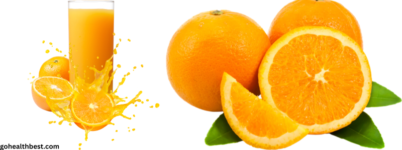 Orange Juice and fruits